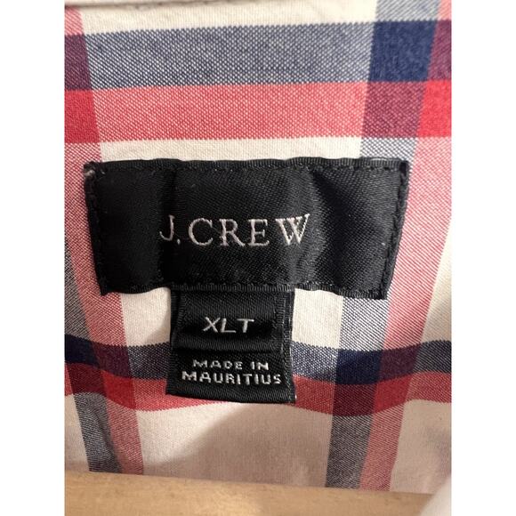 J Crew Blue Red Window Pane Plaid Button Down Shirt XLT 100% Cotton - Picture 3 of 4